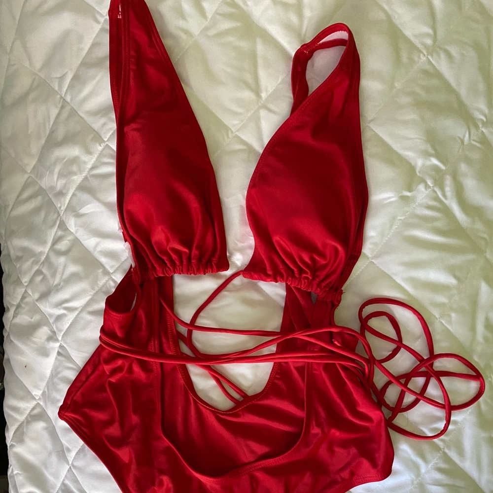 Sexy Red one piece bathing suit